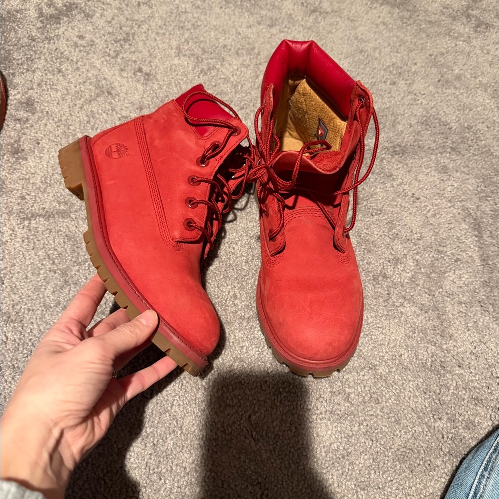 Timberland Women's Bold Red Combat Boots